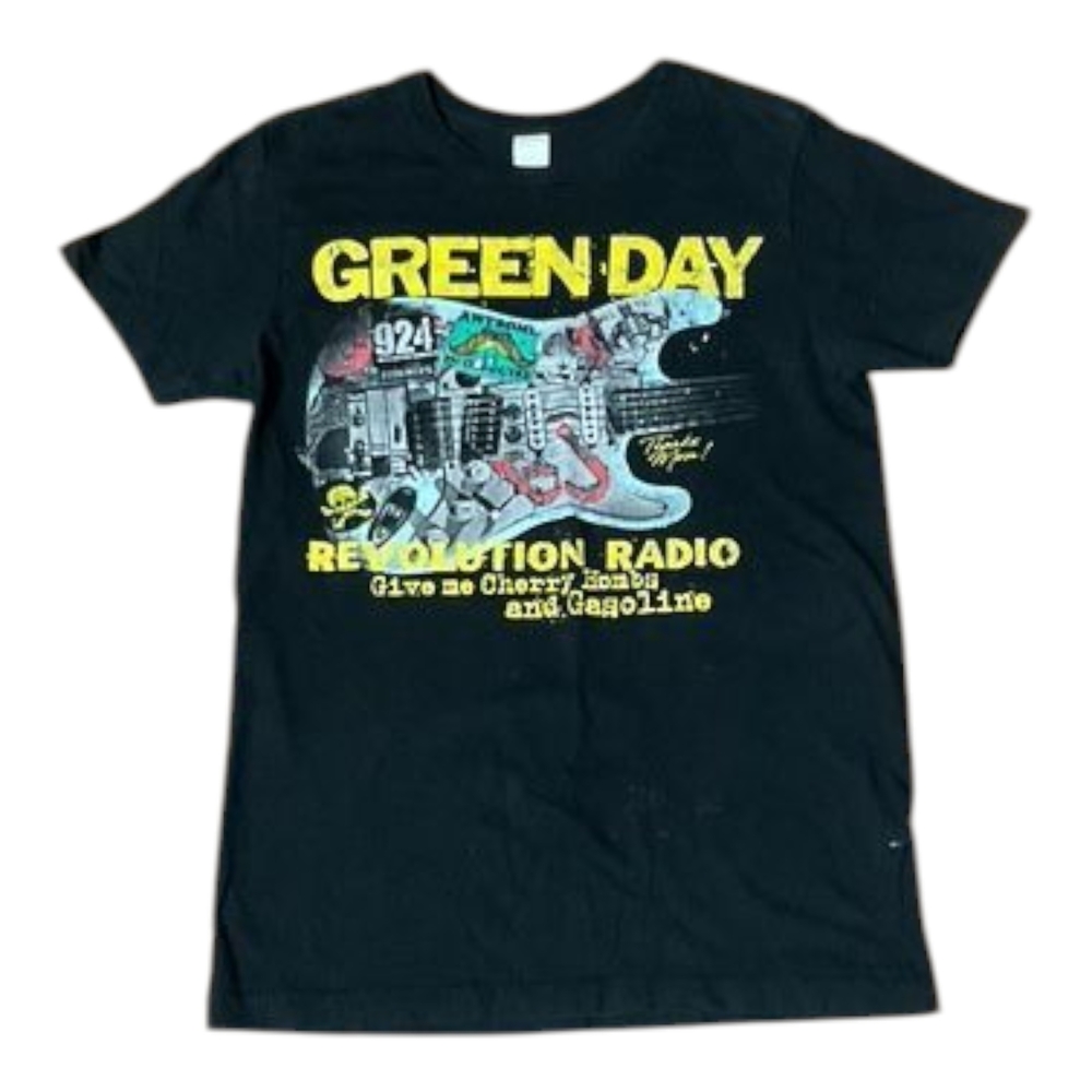 Green Day Revolution Radio T-Shirt Size Small‎ Graphic Print Black A8